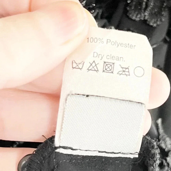 Madewell Black Fringeflower Applique Sheer Blouse Women's Size XS - Picture 8 of 8